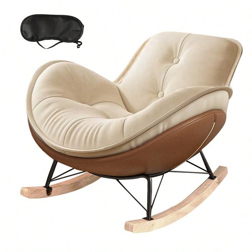 Cream leather rocking - cream, pu