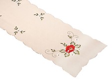 Embroidered Poppy Table Runner