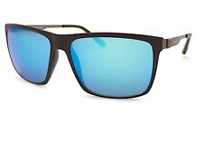 BLOC Cabana Sunglasses Matte Black Gunmetal with Blue Mirror CAT.3 Lenses CMBK80