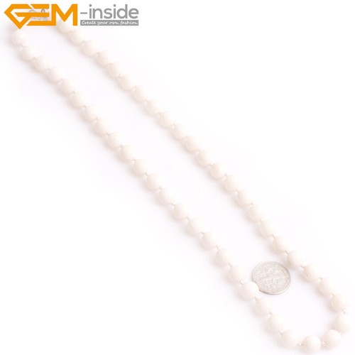 Necklace natural white coral - necklace,
