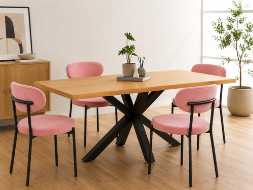 Set pink velvet dining - velvet,