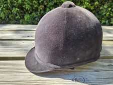 Shires Size 56 Black Horse Riding Hat With Velvet Covering