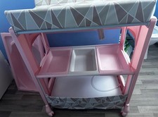 Pink, baby changing table with