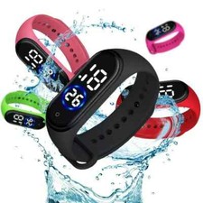 Silicone Digital LED Waterproof Sports Boys Girls Kids Children Watches Gift UK