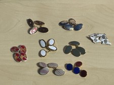 Enamel Chain Link Cufflinks Various Styles / Designs Vintage