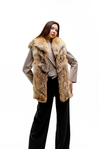 Rare vintage coyote fur vest - vintage,