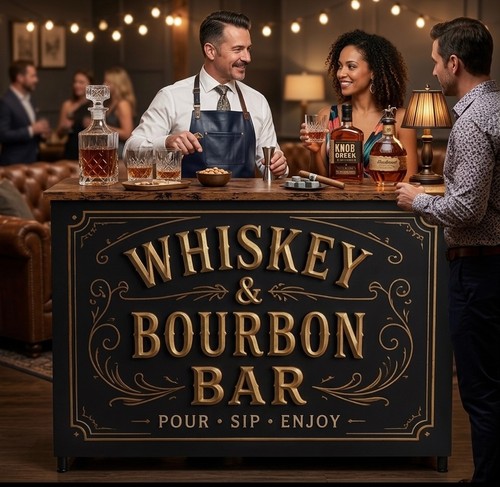 Bourbon portable bar station - bourbon,