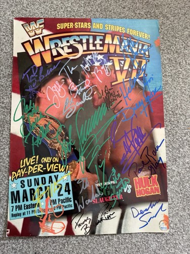Wwf wrestlemania vii signed - wrestlemania,