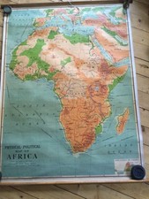 Vintage school wall map of Africa. 52 x 38". Excellent condition