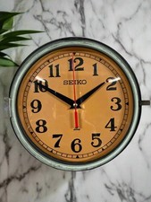 Seiko Salvaged Ships Cabin Clock Original Paint Green (Coffee Face)