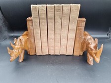 Vintage wooden rhino - , bookends