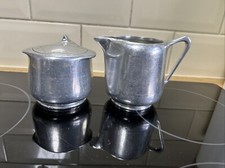 Vintage Picquot Ware England Sugar Bowl & Milk Jug/Creamer Colonial