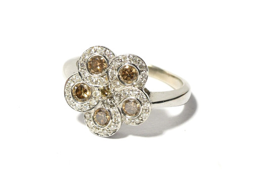 18ct white gold ring champagne - white,