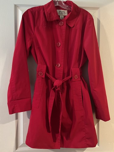 London fog bright red belted - london,