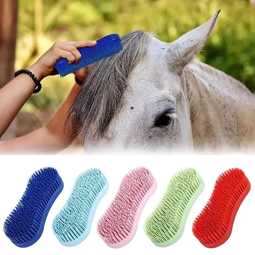 Horse grooming brush silicone - grooming,