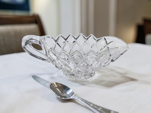 Vintage pressed glass sauce