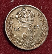 1917 silver 3d (three pence) piece. George V, very good condition, you judge.
