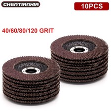 115mm Flap Discs Sanding 40/60/80/120 Grit Angle Grinding Wheels Discs Pads 10PC