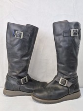 Moshulu Navy Stargazer Biker Boots UK6 39 Good Condition J1