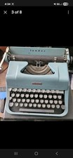 Underwood Studio 1952 Delrae Reynolds Blue Portable Typewriter With Case 