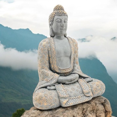 Buddha statue 80cm - , grey