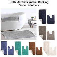 Non-Slip Cotton Bath Mat Set