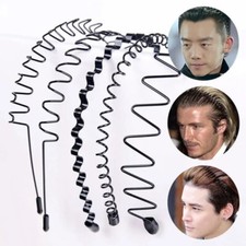 Black metal sports hairband - black,