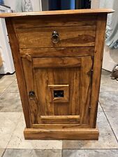 Stunning Hardwood Teak/acacia Moroccan Style Bedside Table With Shelves&drawer