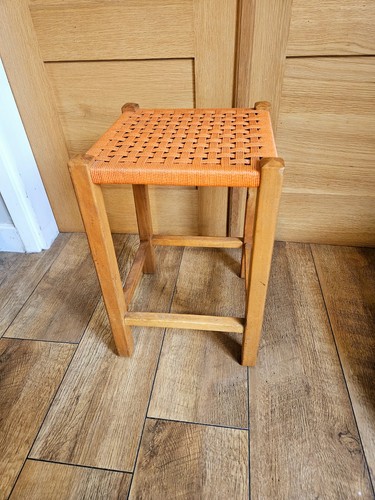 Retro 1960s woven stool - retro,