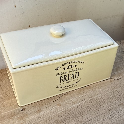 Ceramic bread bin cream - ceramic,