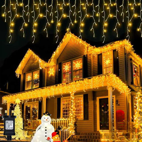 Warm white icicle lights - white,