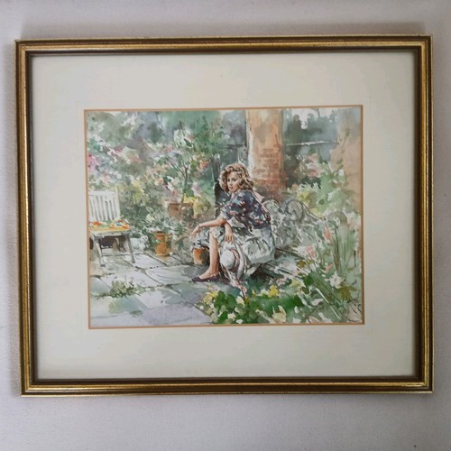 Vntg framed gordon king print - framed,
