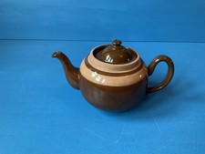 Vintage ALB Brown Betty Teapot Earthenware, Brown Betty Banded Stripes 
