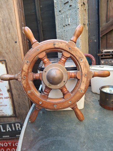 Vintage ships wheel genuine - vintage, wheel,