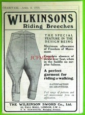 WILKINSONS Tailors Riding Breeches WW1 ADVERT #2 Small Vintage Print Ad 683/39