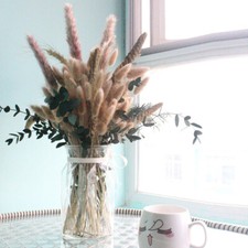 84Pcs Dried Flower Bunch Thousand Layer Golden Reed Bouquet Home Decor