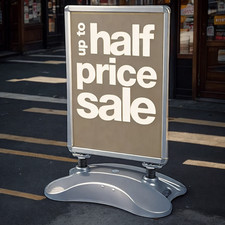 A1 Waterbase Sign Snap Frame A-Board Pavement Poster Shop Display Stand Filled