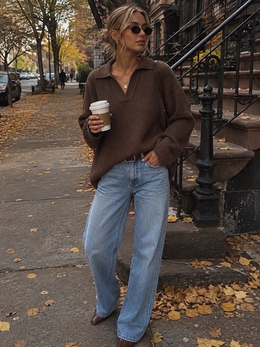 Zara chocolate brown sweater - chocolate,