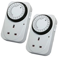 2x Electric Mains Plug In 24hr