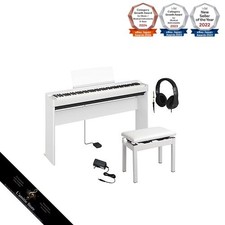 YAMAHA P-225 WH White Digital Piano with Dedicated Stand Height Adjustable Chair