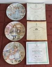 3 Royal Worcester NSPCC Christmas Collector Plates, 1987, 1989 & 1990