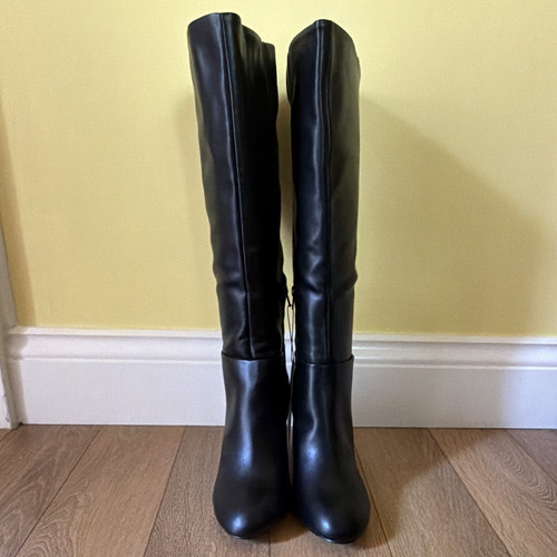 Women black faux - black, leather