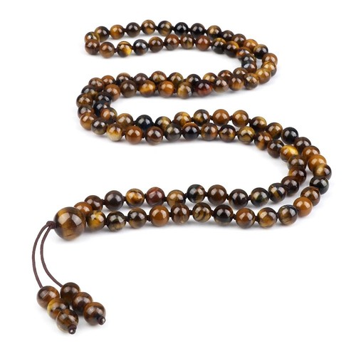 Tiger eye 108 mala prayer - eye,