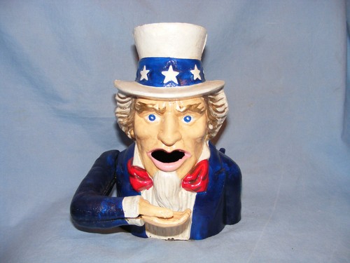 Uncle sam money box cast - sam, iron