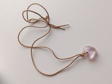 Swarovski  Swan faceted Pink Heart Pendant Necklace Sparkly Chic Crystal