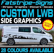 to fit FORD CUSTOM LWB GRAPHICS STICKERS DECALS CAMPER VAN MOTORHOME