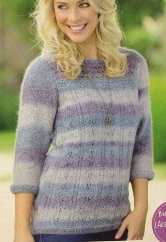 Ladies stripy lace motif - stripy,