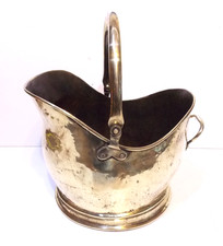 Vintage BRASS Coal Scuttle, coal bucket, sympathetically polished & cleaned  1,