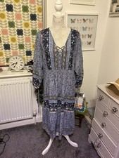 Monsoon Blue Floral Dress Size Large Brand New Without Tags