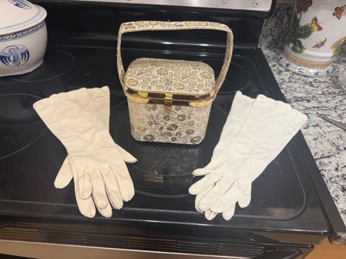 Vintage white and - white, gold